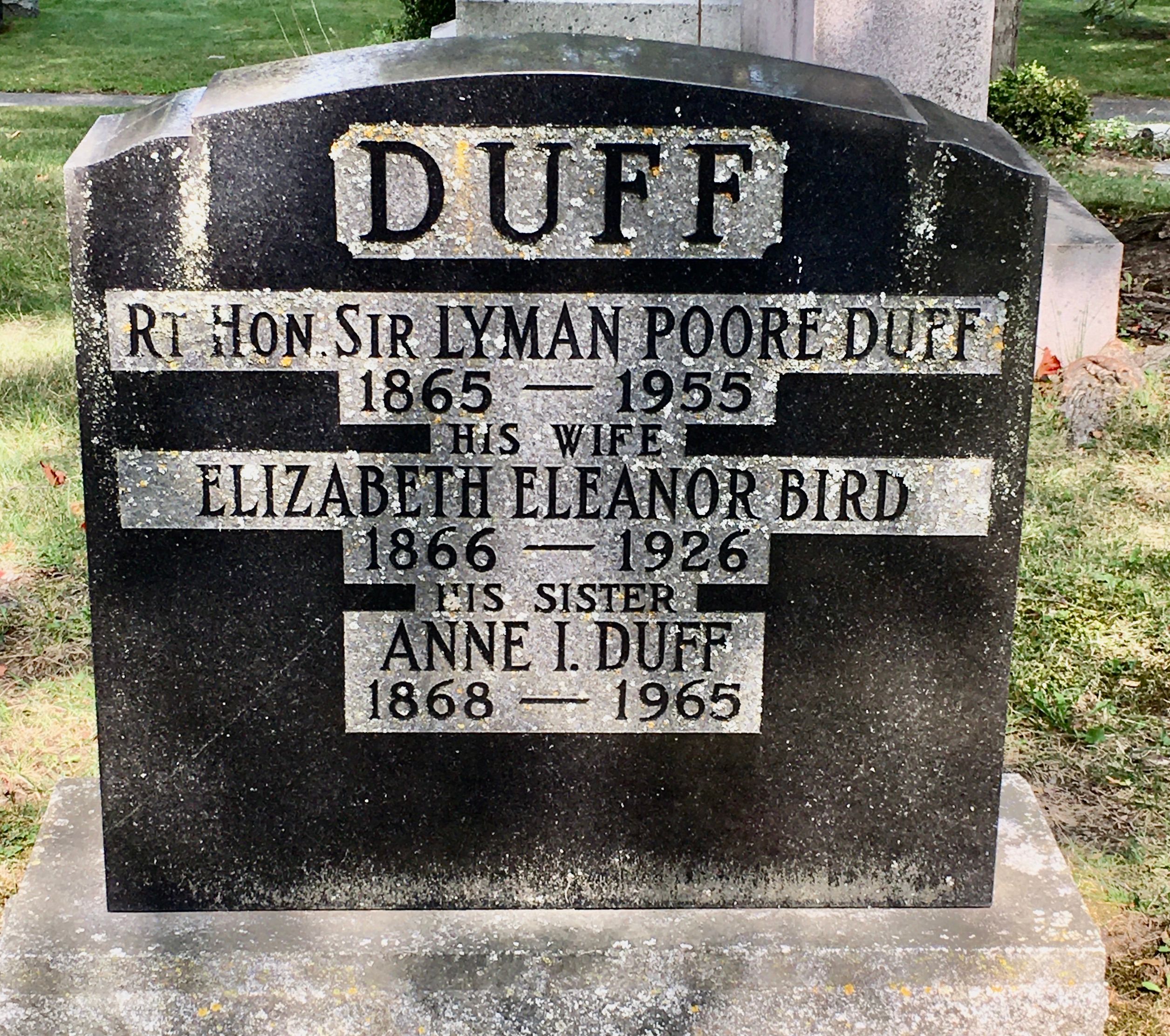 Lyman Duff grave