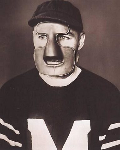 Clint Benedict wearing the original goalie mask from 1930
