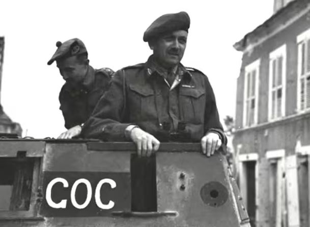 Charles foulkes on a tank
