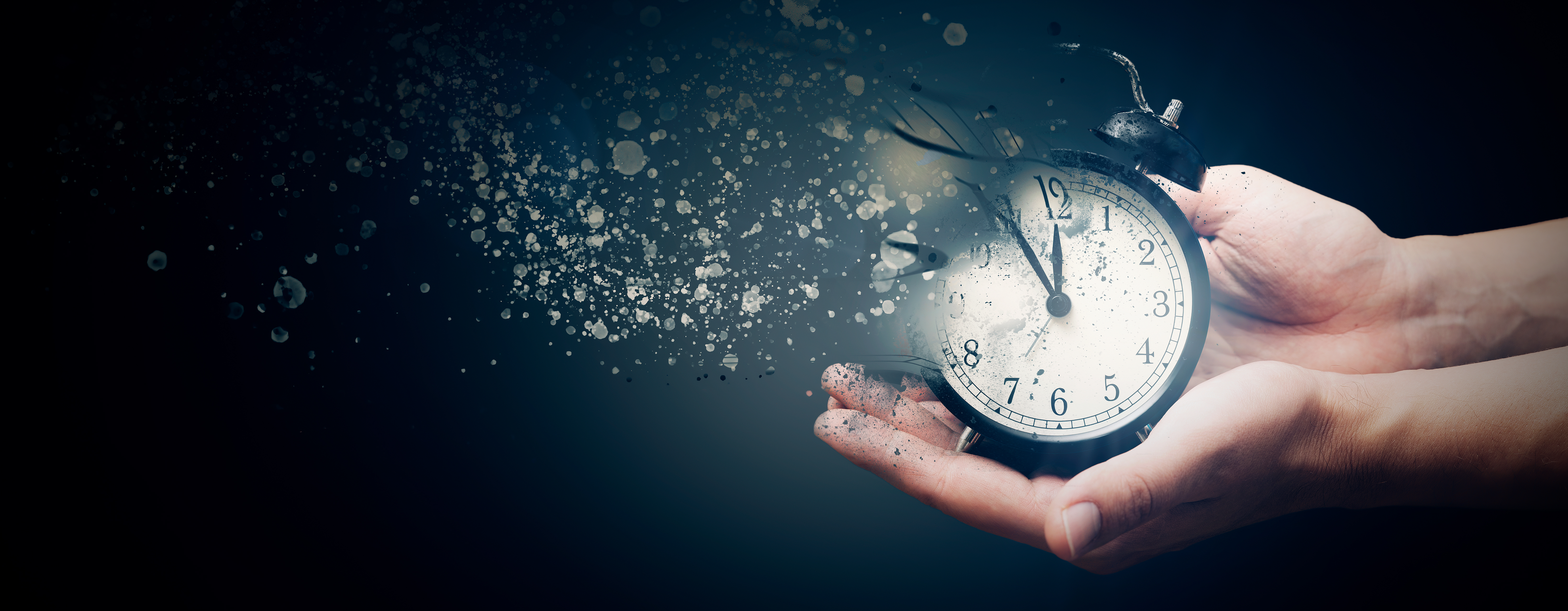 Concept of passing away, the clock breaks down