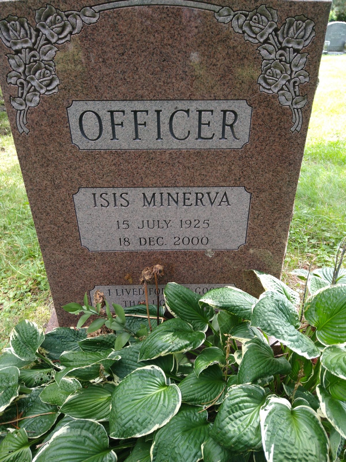 Isis Minerva Headstone