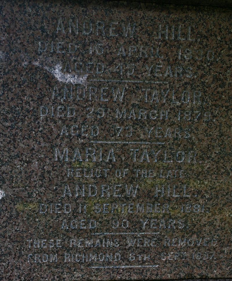 Maria Hill Monument and inscription