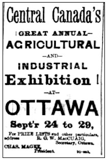 Advertisement for the first annual Central Canada Exhibition