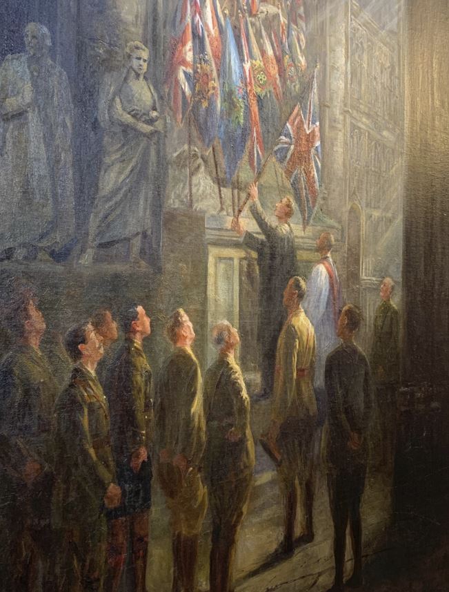 Canada's tribute in the hall of colours, placing the colour on wolfe's grave