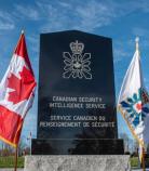 CSIS MOnument with flags