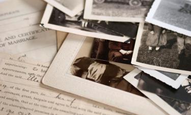 Old photos and hand written text